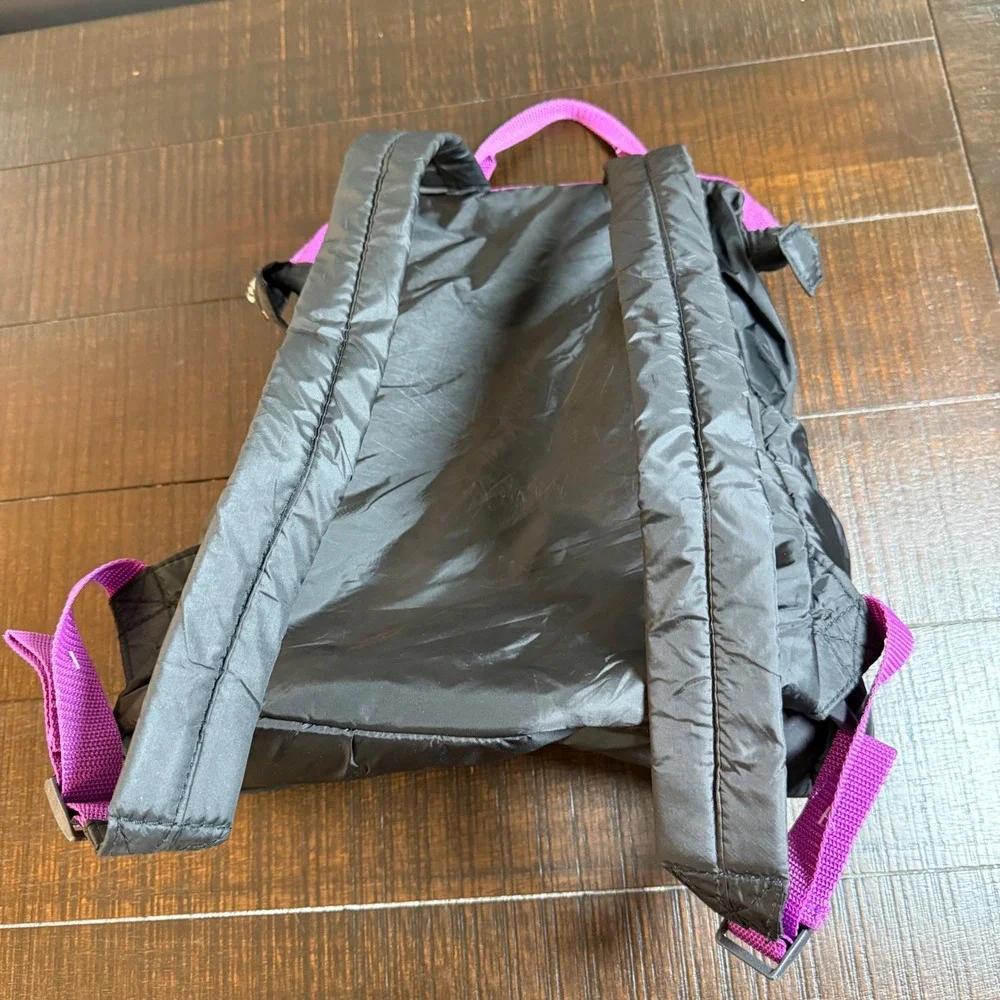 Justin Bieber 2011 Tour Merchandise Backpack Black Purple Puffer Bag Y2K RARE
